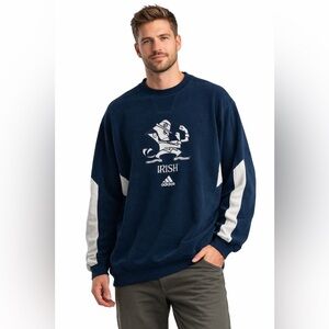 Adidas Notre Dame Fighting Irish Leprechaun Fuzzy Crewneck Sweatshirt